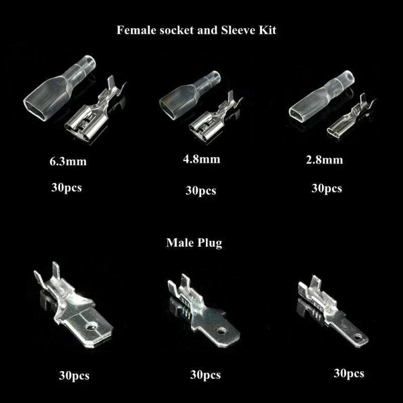 270pc Electrical Wire Crimp Connectors Male Female Spade Assortment
