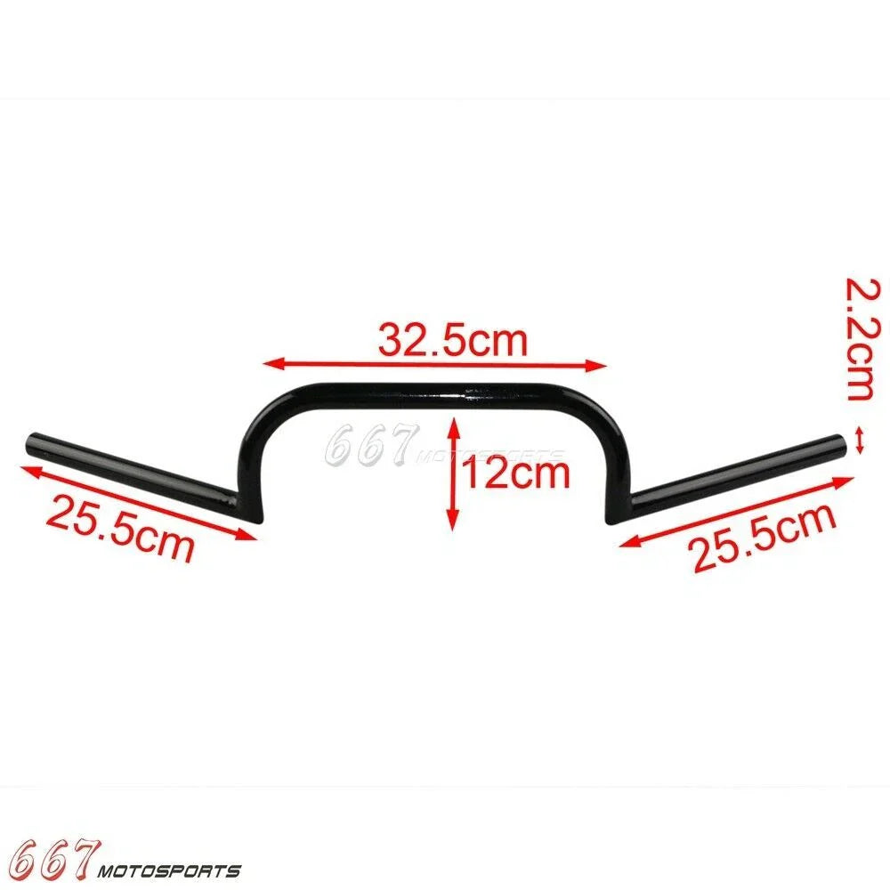 7/8" Handlebars for Harley Sportster Clubman Chopper Cafe Racer Black