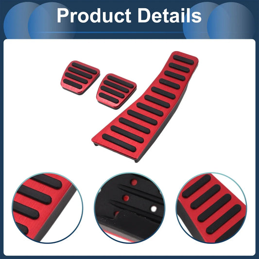 3 x Manual Foot Accelerator Pedal Covers for Honda Civic (2006-2009) Red