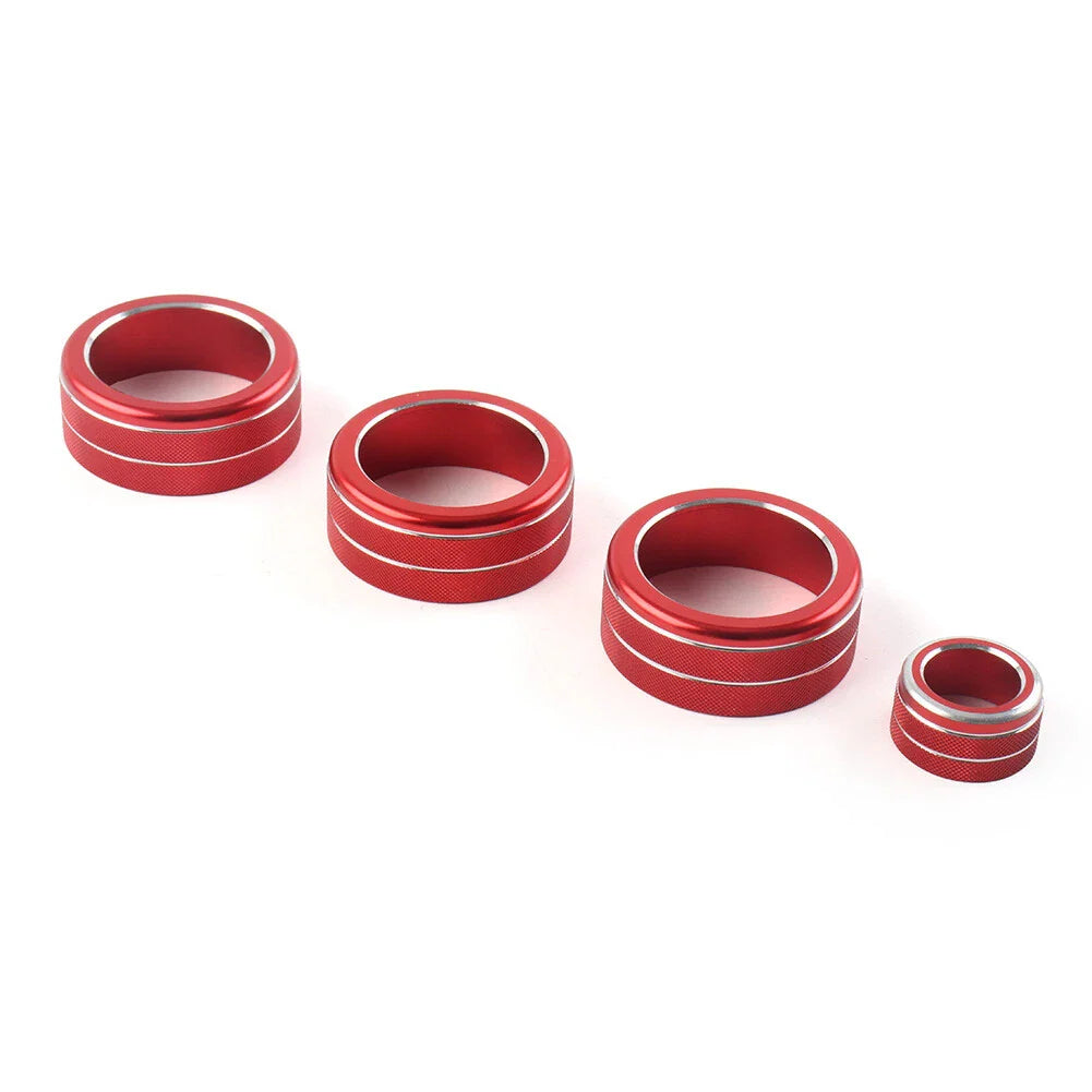 4x AC Climate Control Knob Ring Covers for Honda Civic 2022+ CR-V Red
