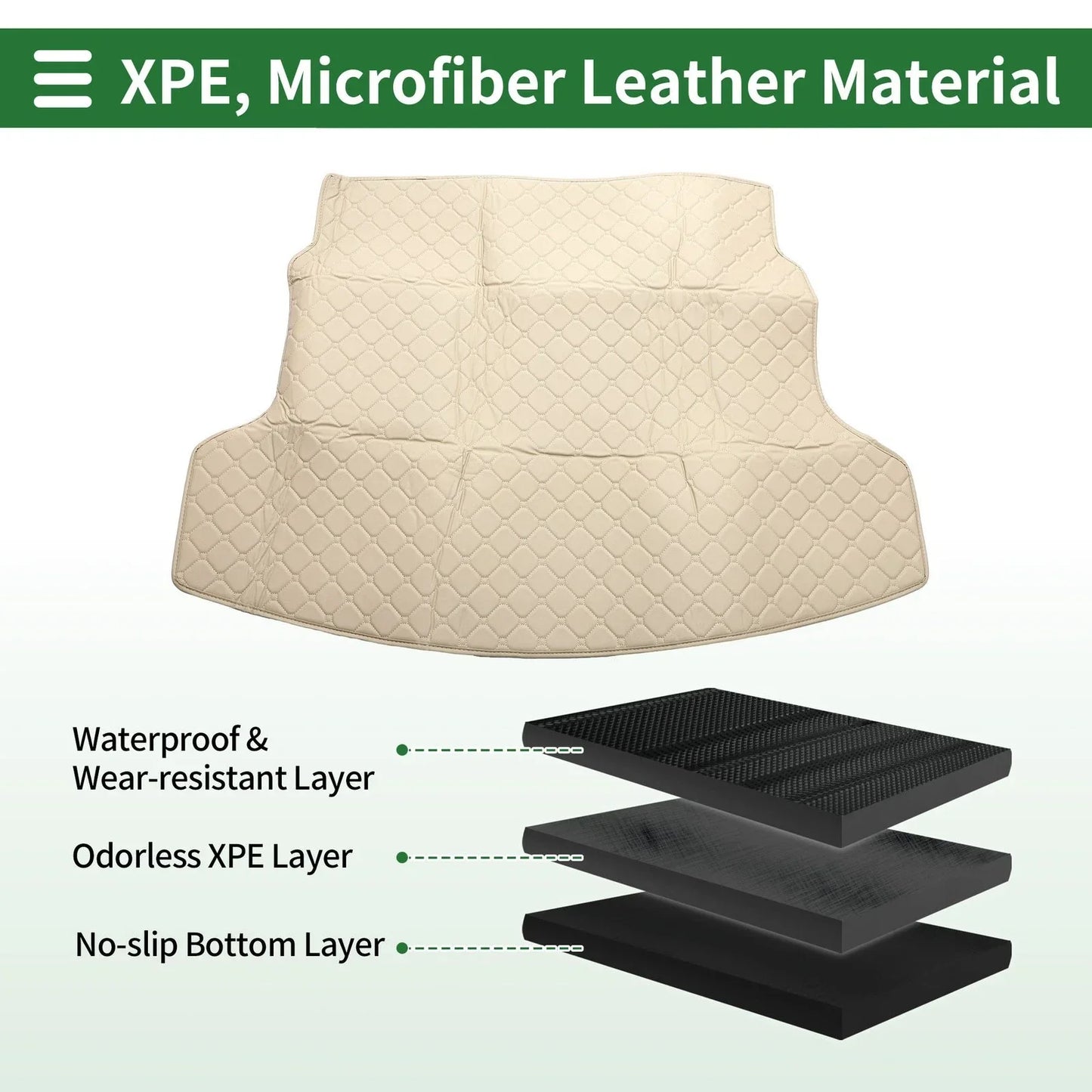Flat Face Cargo Liner Rear Trunk Mat for Honda CR-V 2012-2016 Beige XPE