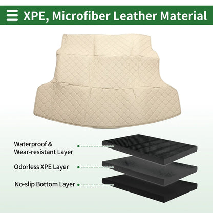 Flat Face Cargo Liner Rear Trunk Mat for Honda CR-V 2012-2016 Beige XPE