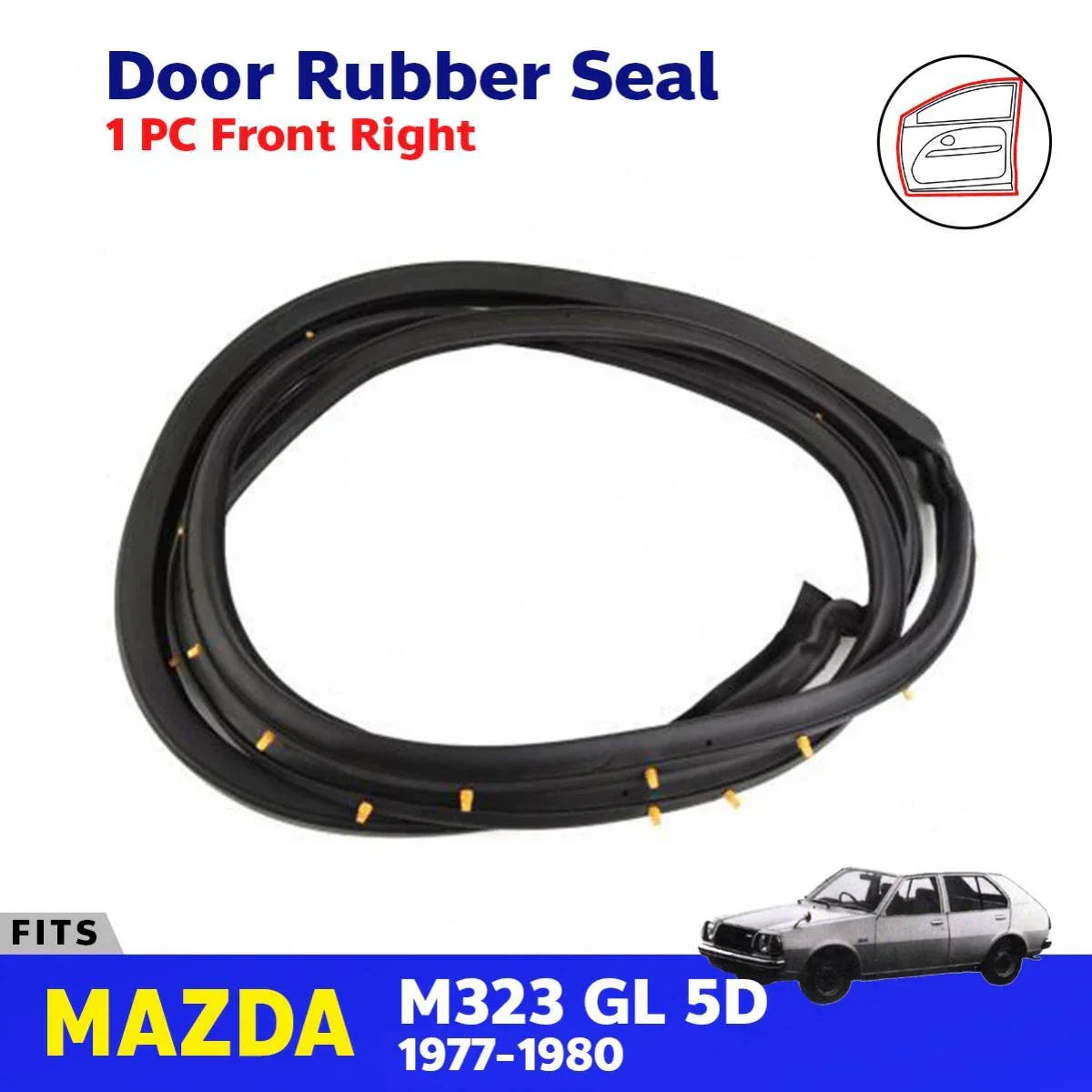 Door Rubber Weatherstrip Front RH Fits Mazda 323 GLC GL RWD 5D WAG 1977-80