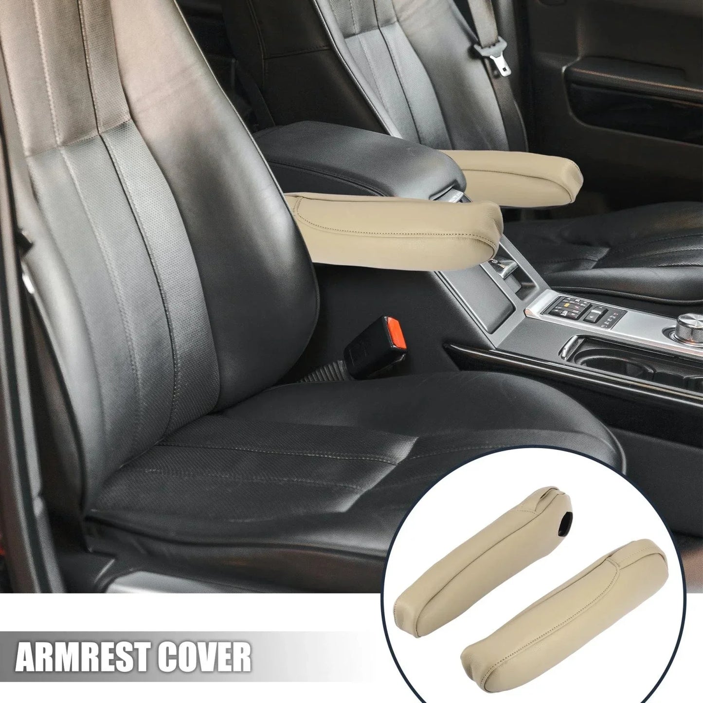 Front Seat Armrest Covers for Honda Odyssey 2005-2010 - 1 Pair Beige