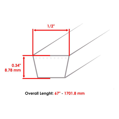 Deck Belt 42 Inch Replacement for Troy-Bilt LT1742 LT1842 LTX1842 (2002–2010)