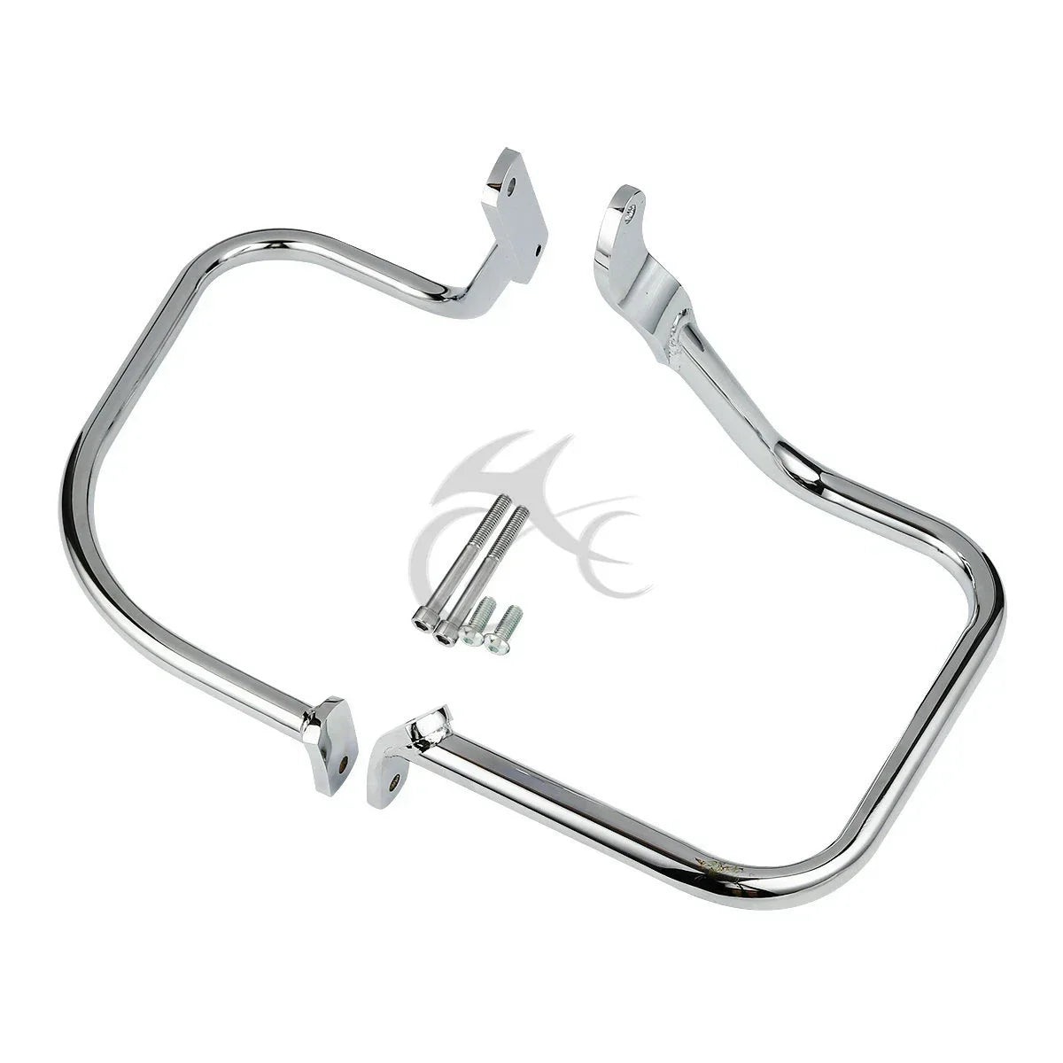 Chrome/Black Saddlebag Guard Rail Crash Bar for Harley FLST FLSTC (2000-2017)