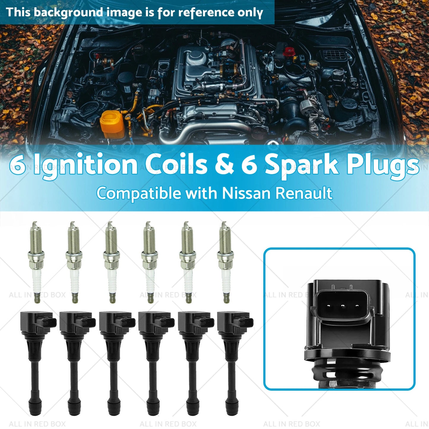 6x Ignition Coils & 6x Spark Plugs for Nissan Renault 3.5L (2005-2015)