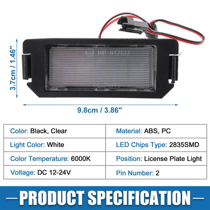 White LED License Plate Light Assembly 2 x 2835SMD for Hyundai