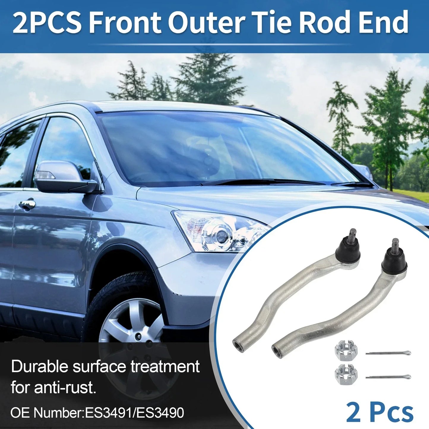 2 x Front Outer Tie Rod End Links for Acura CL TL (2001-2003)