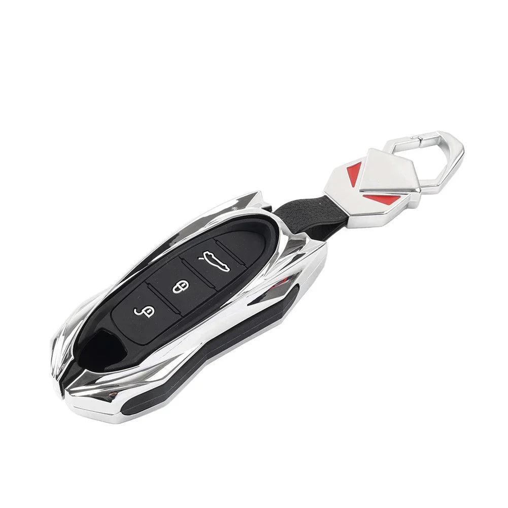 Remote Key Fob Case Cover for Porsche 718 911 Macan Cayenne Cayman Boxster