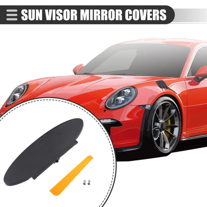 Sun Visor Vanity Mirror Cover for Porsche - Driver/Passenger Side, Black