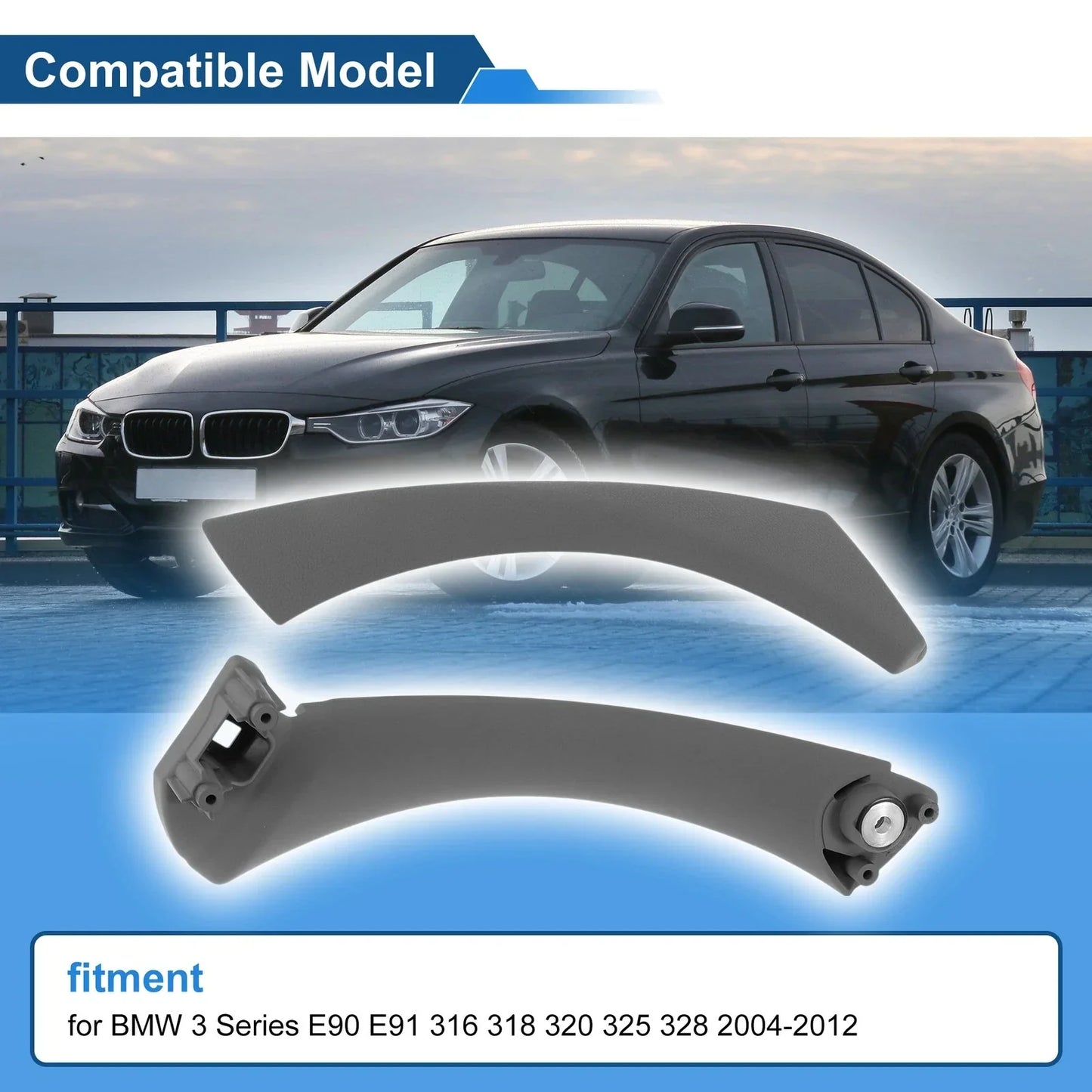 Inner Door Panel Handle for BMW 3 Series E90 E91 (2004-2012) Gray