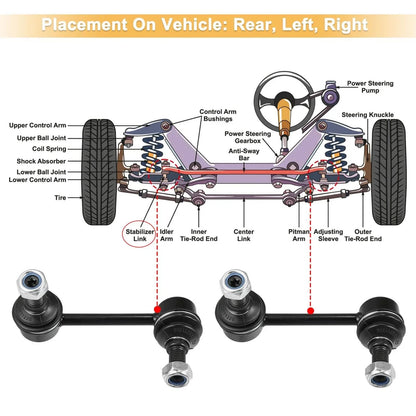 2 x Rear Sway Bar Links for Honda Civic (2001-2005)