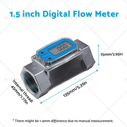 1.5" Turbine Digital Diesel Water Fuel Flow Meter for Oval Gear