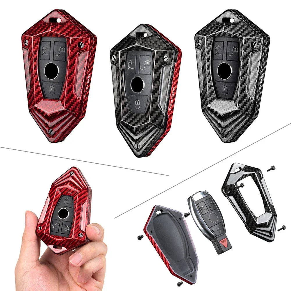 Carbon Fiber Key Fob Case Cover for Mercedes Benz C CLA CLS CLK GLK GLA GLC
