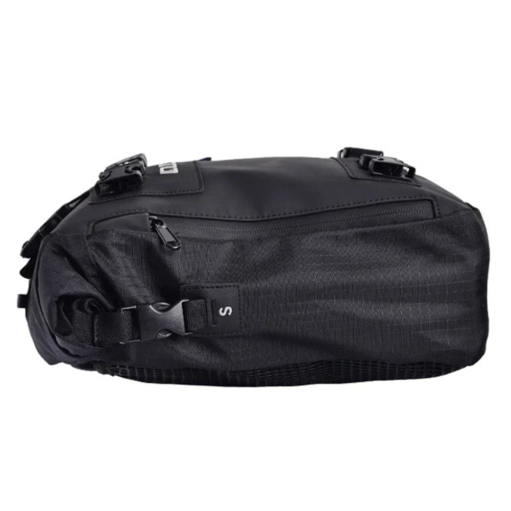 Waterproof 10L Rear Tail Seat Bag for Motorcycle - Black