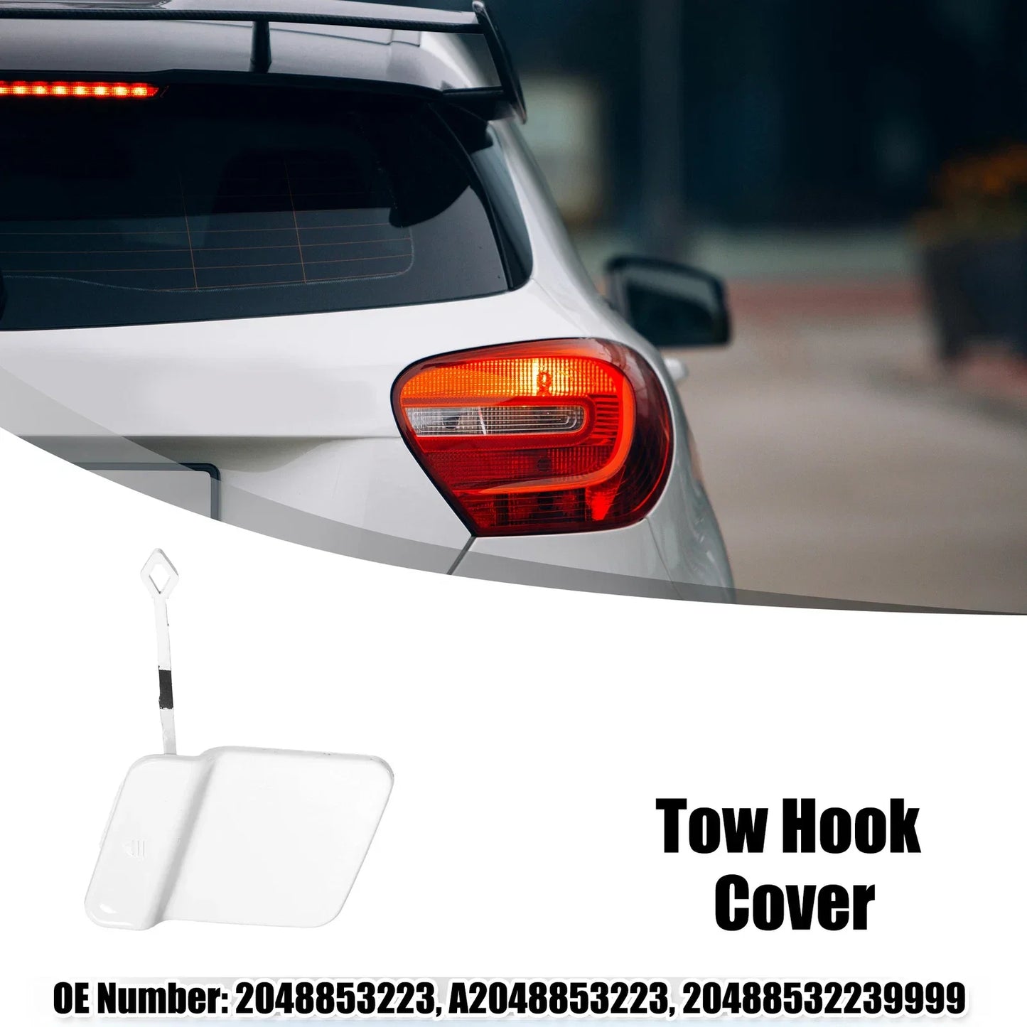 Rear Bumper Tow Hook Eye Hole Cover for Mercedes Benz X204 GLK350 (2009-2015)