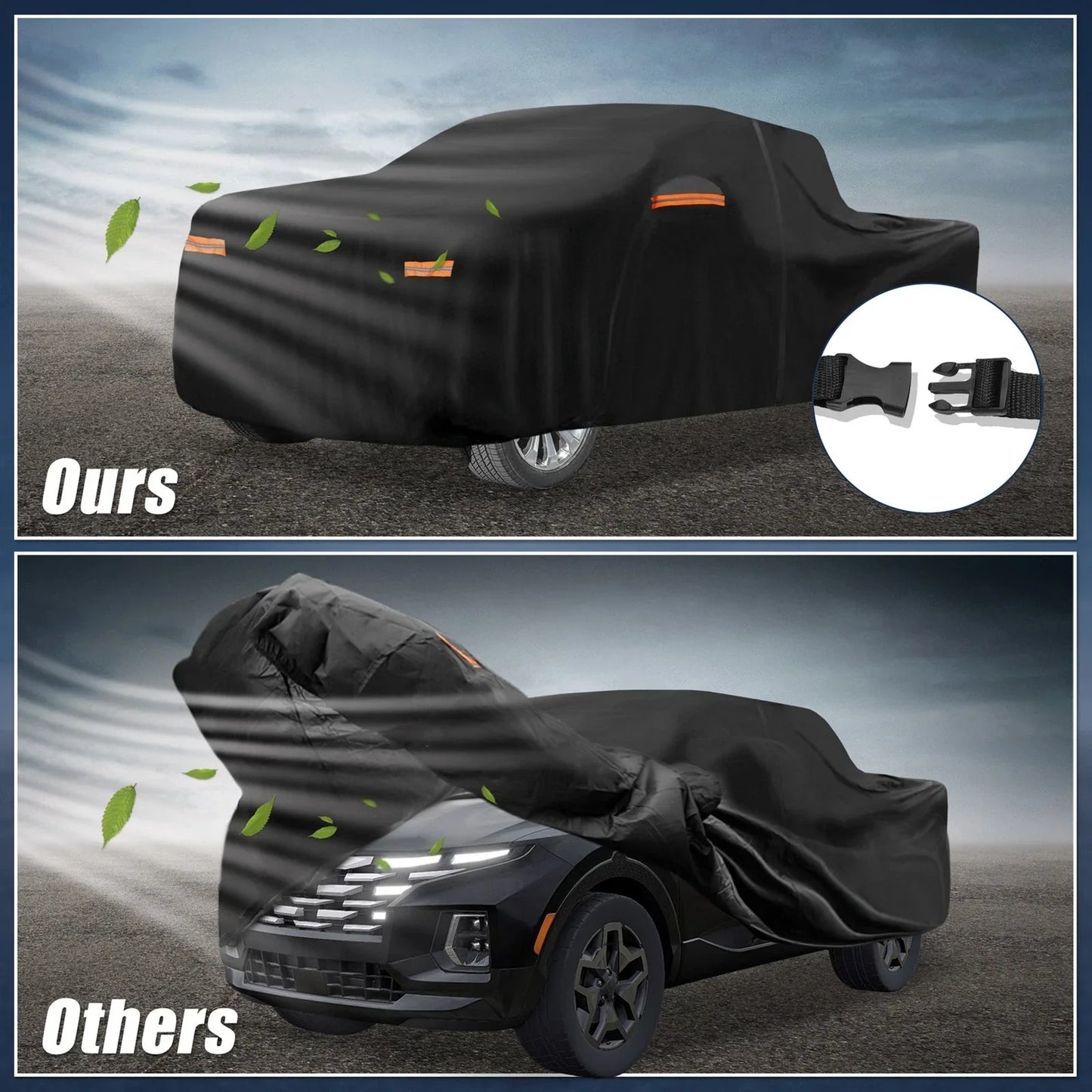 Waterproof 210D-PU Oxford Vehicle Cover for Hyundai Santa