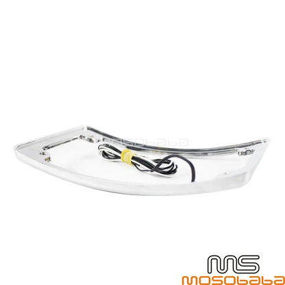 4x7 Curved License Plate Frame w/ LED Light for Harley Custom Bobber