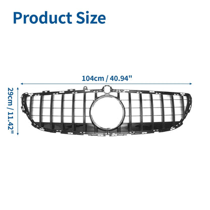 Front Upper Bumper Grille for Mercedes-Benz CLS400 2015-2018 Black Grille