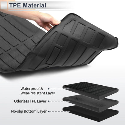 Cargo Liner Rear Trunk Mat for Hyundai Santa Fe 2024-2025 Long Grid Pattern TPE