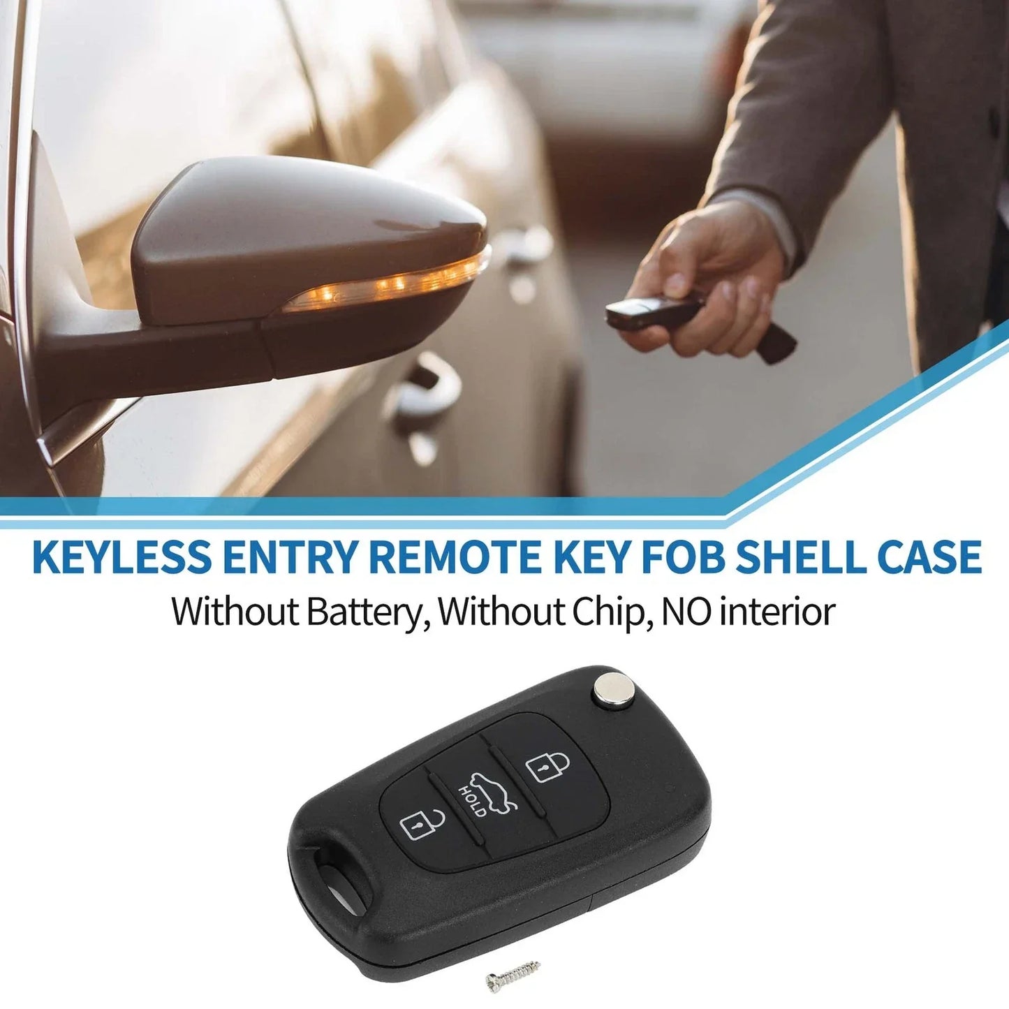 3 x Keyless Entry Remote Key Fob Shell Case for Hyundai I20 I30 I35 (2008-2017)