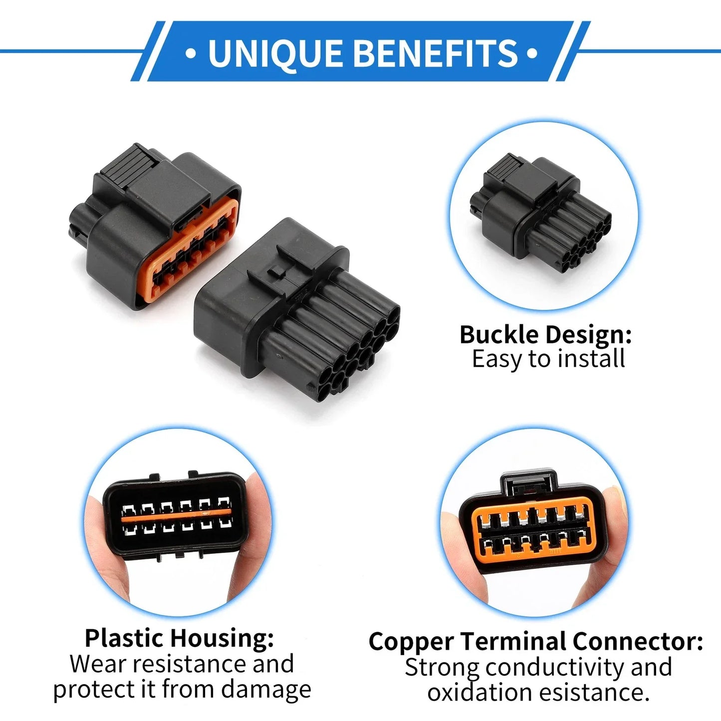 12 Pin Front Headlight Connector Plug for Hyundai - 1 Set
