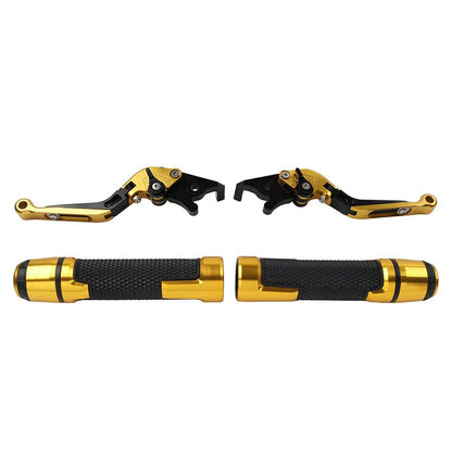 Gold Extendable Brake Clutch Levers & Handlebar Grips for Suzuki GSXR750