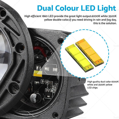 3" Flush Mount LED Work Light Bar for 4WD