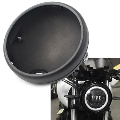 7-Inch Matte Black LED Headlight Shell for Harley