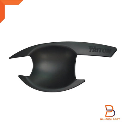 4PC Matte Black Door Handle Insert Cup Bowl for Mitsubishi Triton Ute (15-23)