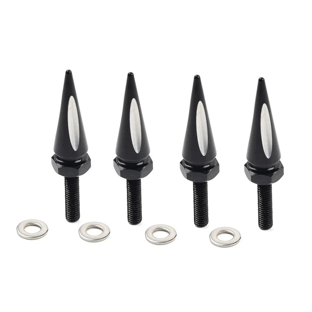 Windshield Spike Bolts 4 x Aluminum Black & White for Harley Road Glide (2015+)