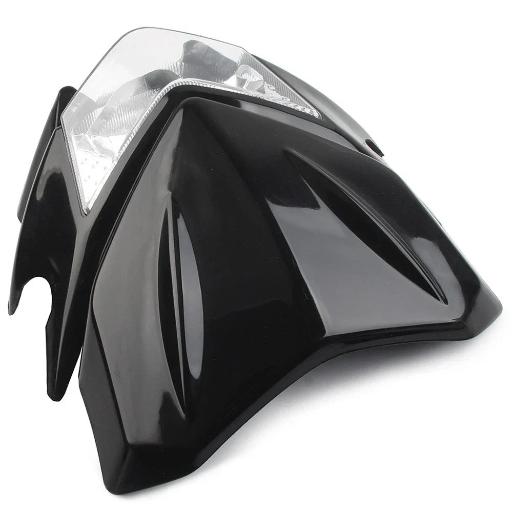 Headlight Lamp Fairing Hi/Lo for Universal Fit Street Fighter Dirt Bike Black