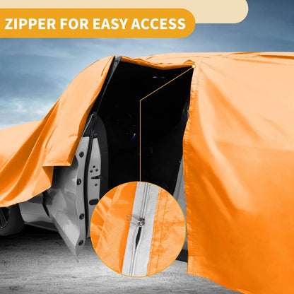 Waterproof All Weather Car Cover for Lexus TX - Orange Cotton with Zipper