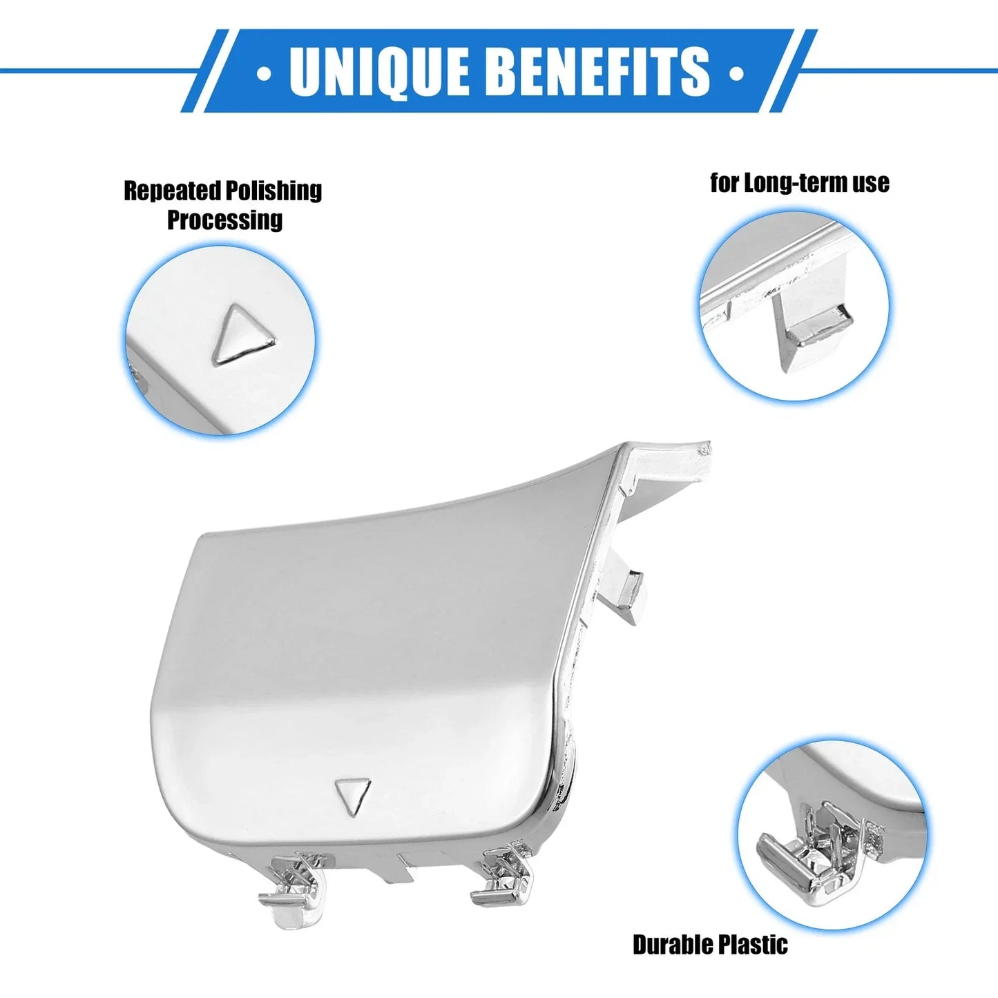 Car Tow Hook Eye Hole Cover for Mercedes-Benz GLS 450 (2016-2023) Silver Tone