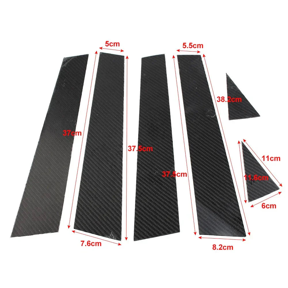 6 x Exterior Door Window B Pillar Post Cover Trim for Audi A3 (2014-2018)