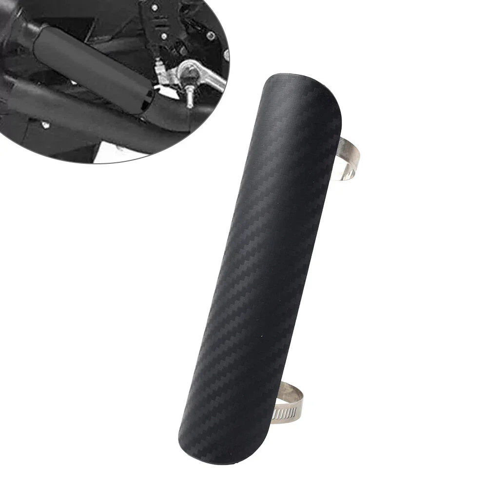 Universal Exhaust Muffler Pipe Heat Shield Cover for Motor Black/Silver
