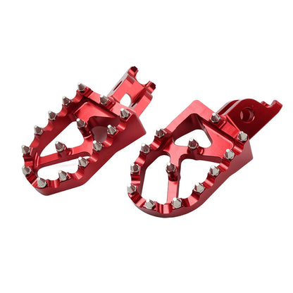 Dirt Bike Footpeg Pedals  Red for Kawasaki KX250F, Honda CR250 (06-18, 02-07)