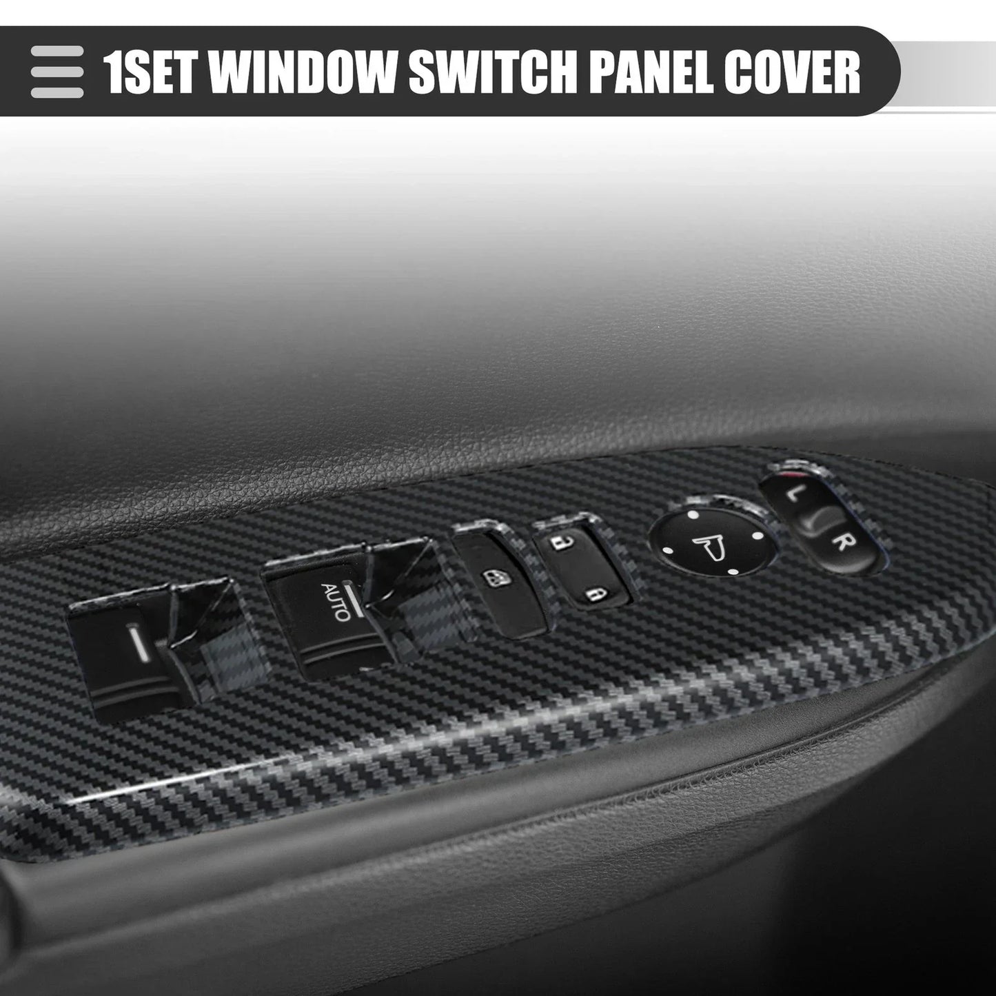 Window Switch Panel Cover Trim for Honda CRV 2017-2022 Carbon Fiber