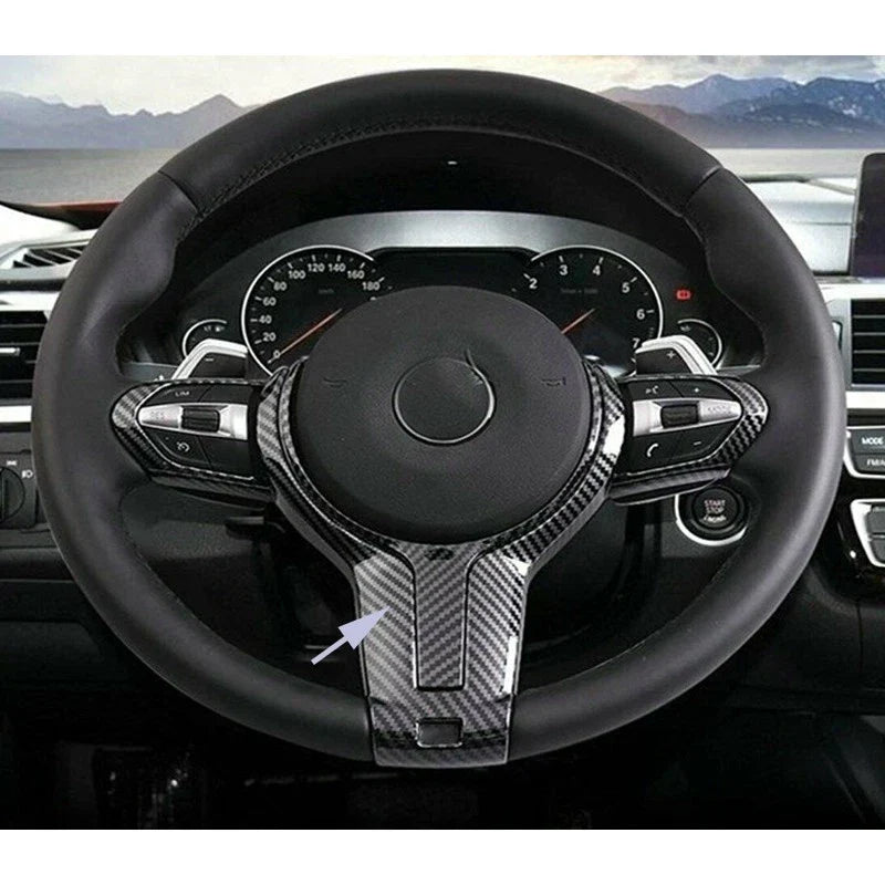 ABS Carbon Fiber Steering Wheel Cover Trim for BMW F22 F30 F32 F10 F15 X5 F16