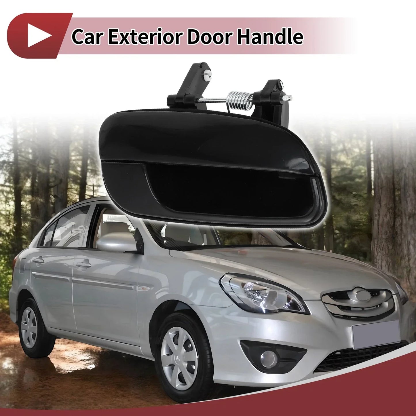 Exterior Door Handle for Hyundai Elantra Rear Right Black ABS (2011-2016)