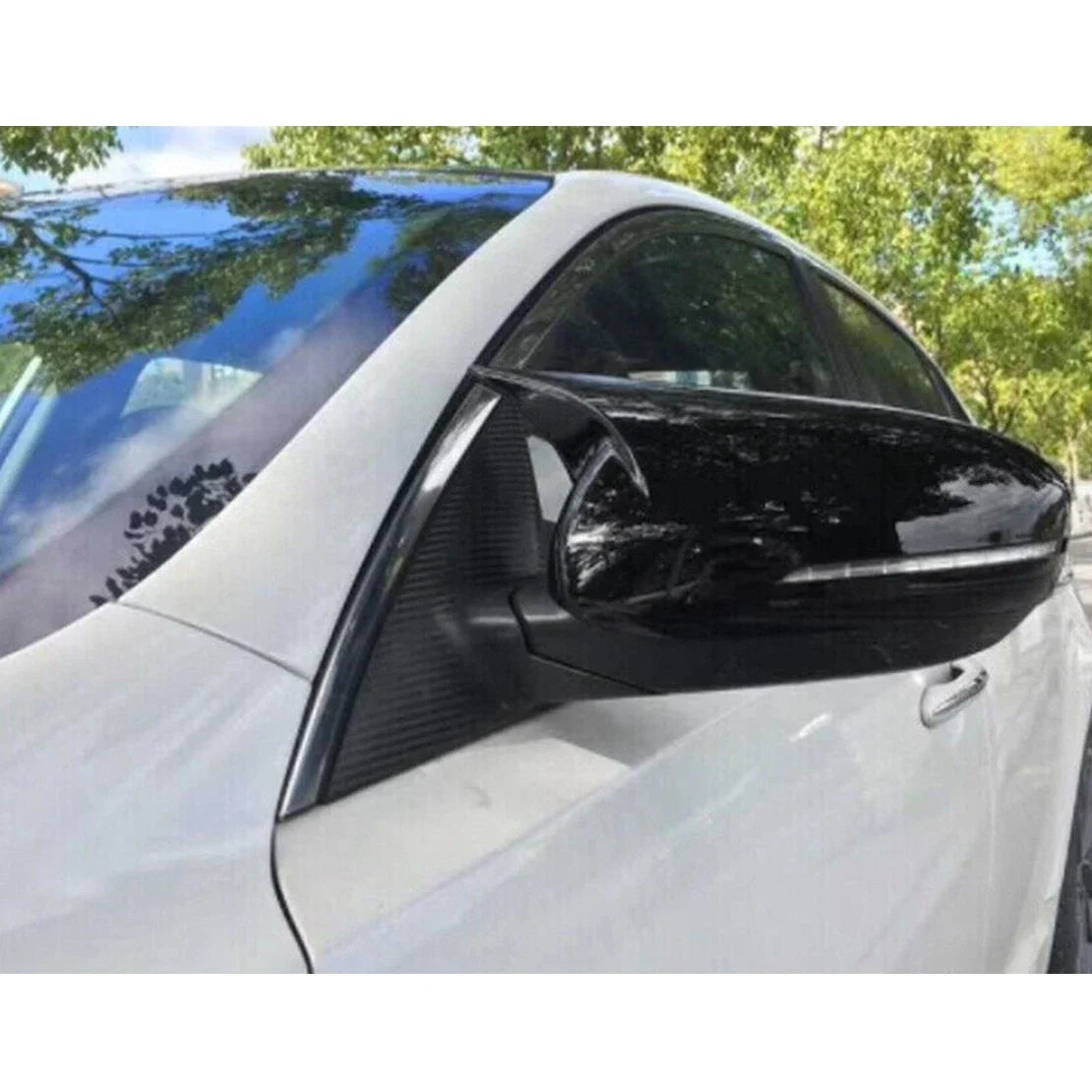Black OX Horn Rear View Mirror Cover Caps for Kia Optima K5 (2011-2015)