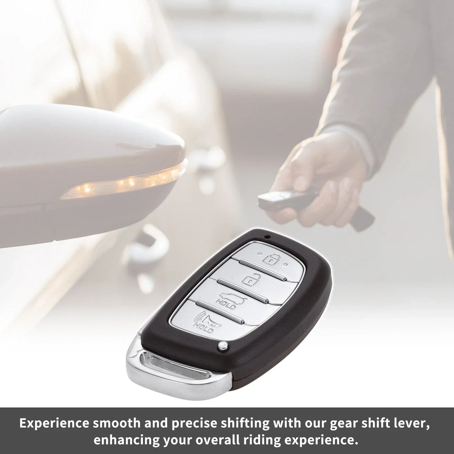 4 Button Key Fob Shell Case for Hyundai Tucson (2015-2021) Brown Silver Tone