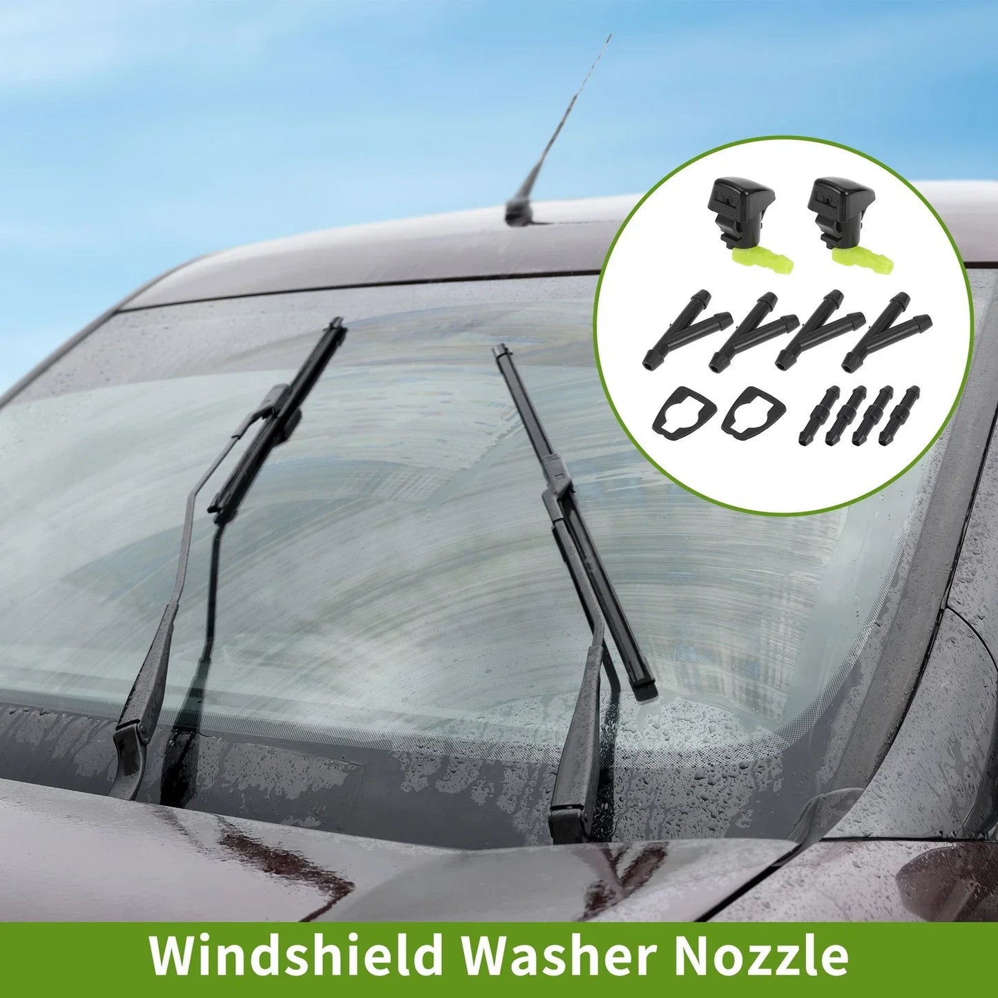 Windshield Washer Nozzle with Hose Connector for Chrysler (2011-2016)