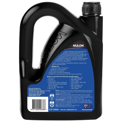 Nulon Premium Mineral 80W-90 Gearbox & Differential Oil 2.5