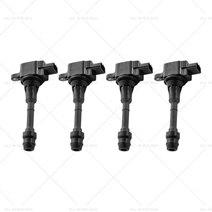 4x Ignition Coils & 4x Spark Plugs for Nissan X-Trail (2001-2007)