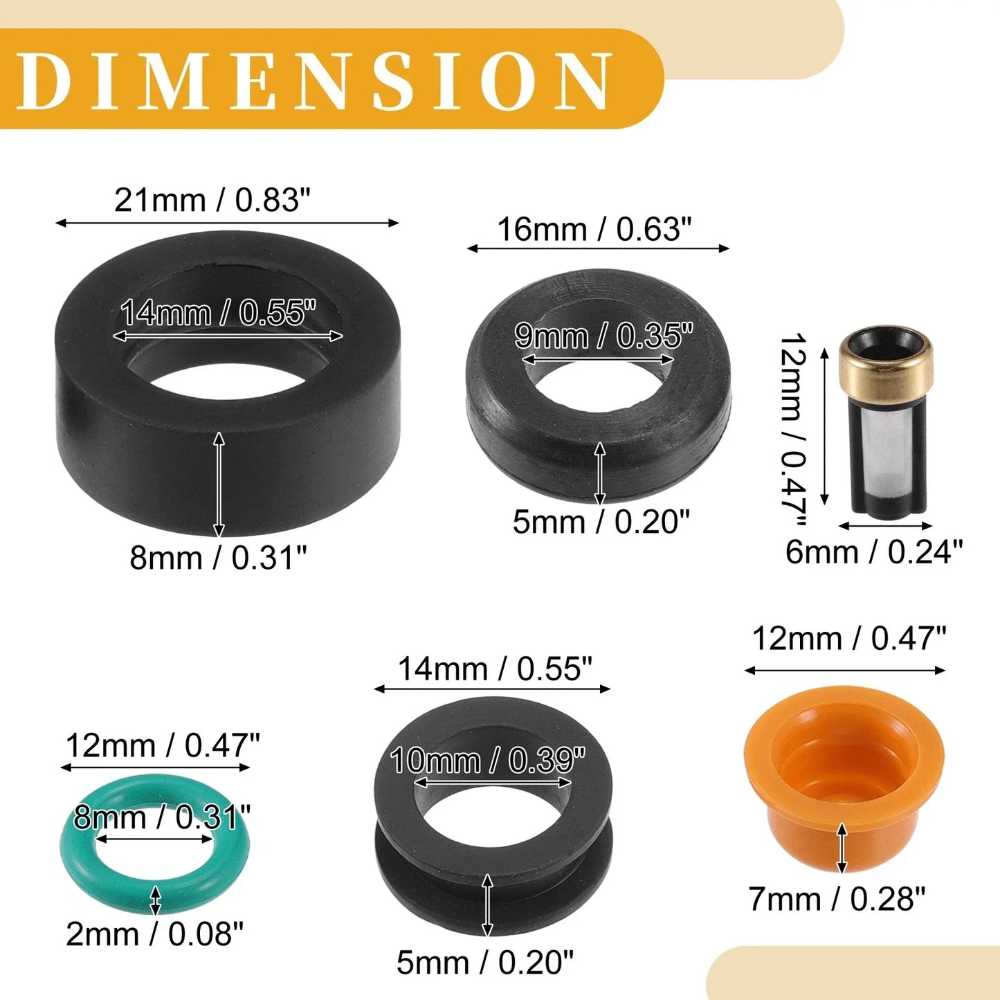 Fuel Injector Seal O Ring 4 x Sets for Honda DSM NBR Rubber Black