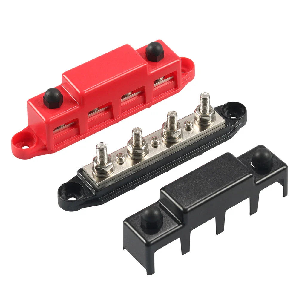 5/16" 4 Stud Bus Bar Terminal Power Distribution Block for Boat Truck Camper