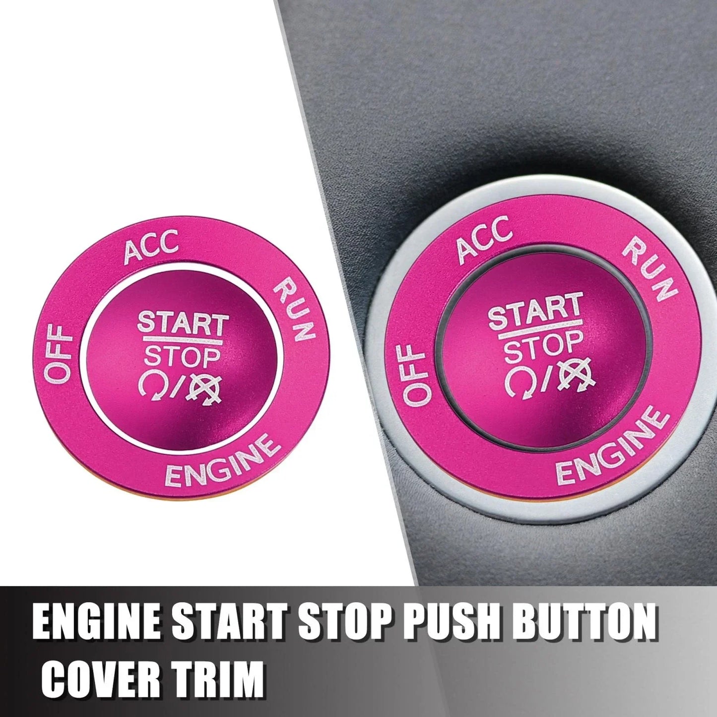 Push Start Stop Button Cover Trim Kit for Dodge Charger Challenger (2015-2023)