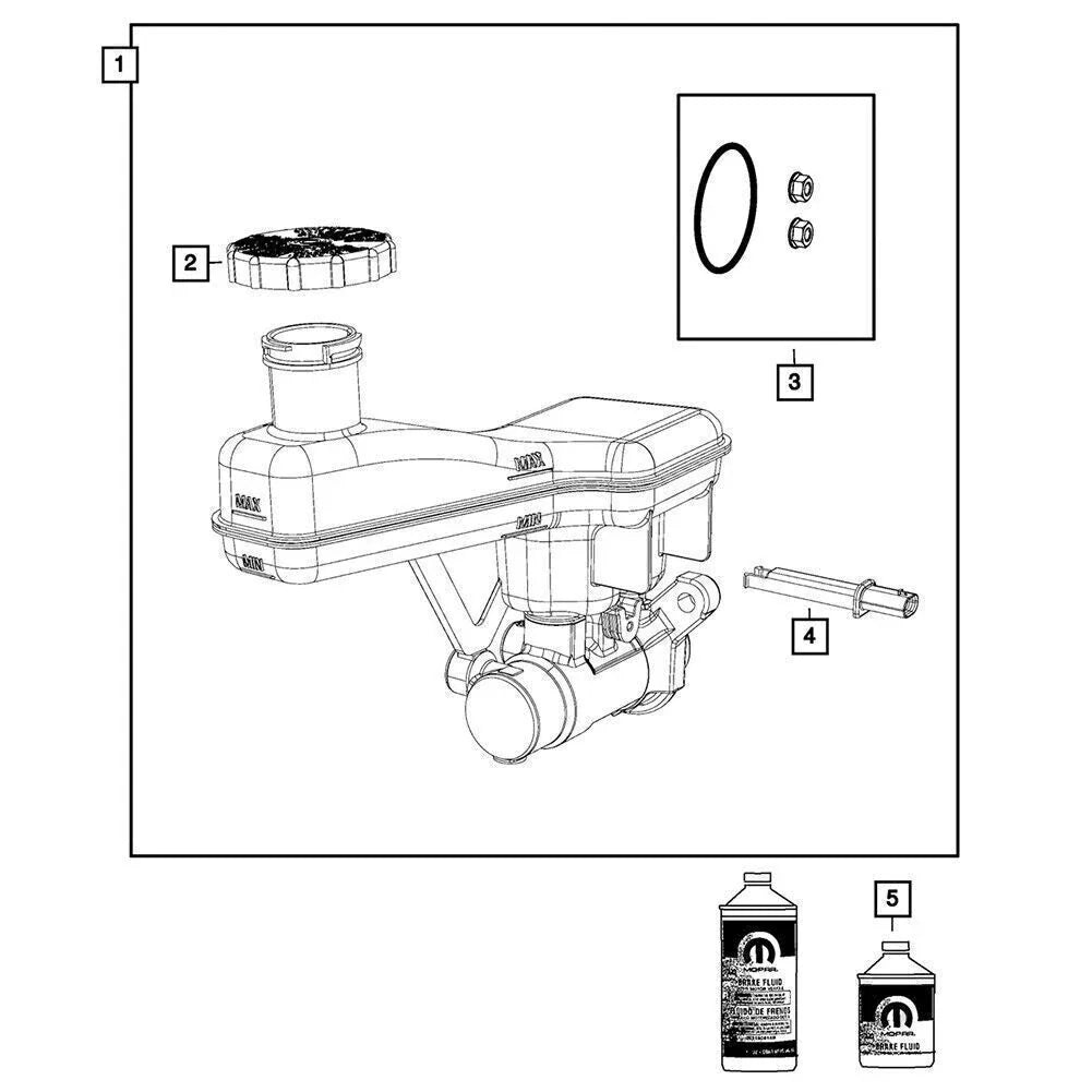 Master Cylinder Cap for Jeep Wrangler, Compass, Cherokee, Pacifica (200)